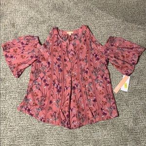 Floral Belle Cold-Shoulder blouse